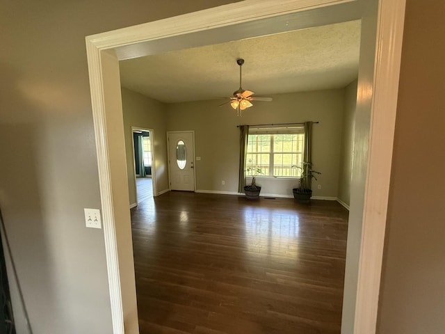 191 Lookout Cir, Trenton, GA 30752 - unfurnished room with ceiling fan, dark wood-style floors, and a textured ceiling