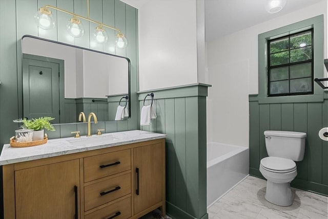 1122 Ridgecrest Dr, Dickson, TN 37055 - bathroom with marble finish floors, vanity, and a decorative wall