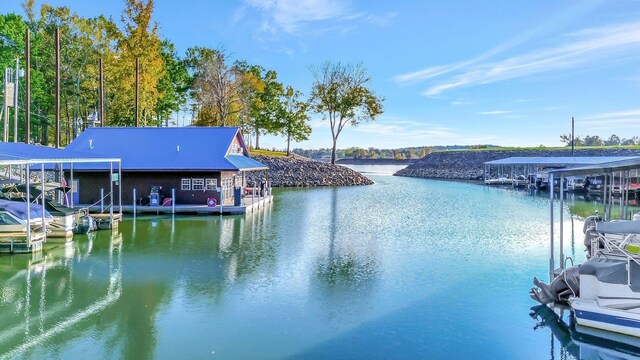 25 Bradley Ln, Bath Springs, TN 38311 - dock area with a water view and boat lift