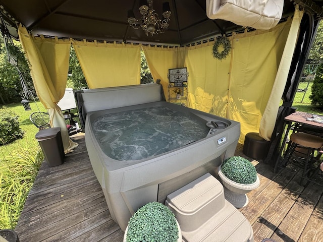123 Coffman Dr, Fort Oglethorpe, GA 30742 - deck with a gazebo and a hot tub
