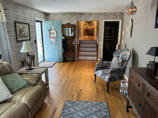 123 Coffman Dr, Fort Oglethorpe, GA 30742 - living room with stairway and light wood-style flooring