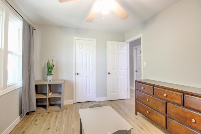 3150 Sugar Creek Rd, Woodlawn, TN 37191 - sitting room featuring light wood-style flooring and a ceiling fan