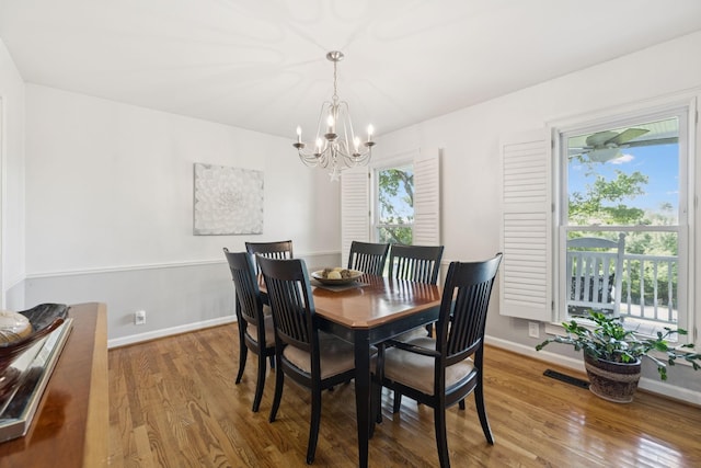1201 Natchez Rd, Franklin, TN 37069 - dining area featuring a chandelier and wood finished floors