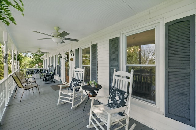 1201 Natchez Rd, Franklin, TN 37069 - wooden porch featuring a ceiling fan