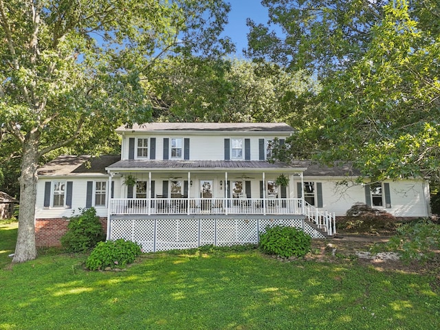 1201 Natchez Rd, Franklin, TN 37069 - view of front of house with covered porch and a front lawn