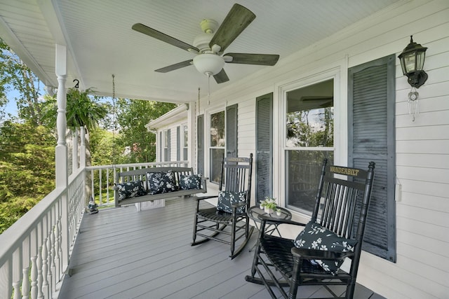 1201 Natchez Rd, Franklin, TN 37069 - wooden porch with ceiling fan