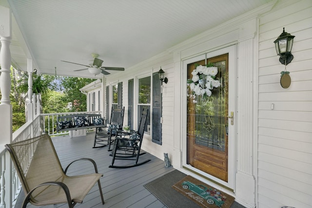 1201 Natchez Rd, Franklin, TN 37069 - wooden porch with ceiling fan