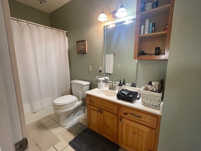 29 Bradley Ln, Bath Springs, TN 38311 - full bath featuring vanity, tile patterned floors, and a shower with shower curtain
