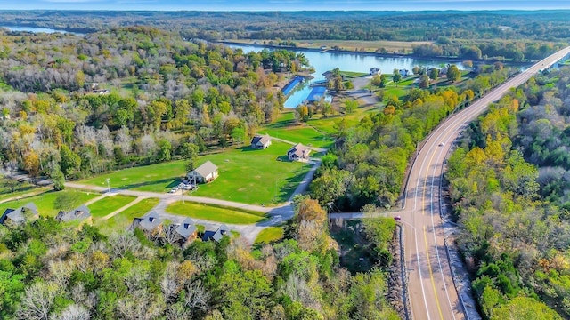 29 Bradley Ln, Bath Springs, TN 38311 - aerial overview of property's location featuring a forest and a nearby body of water