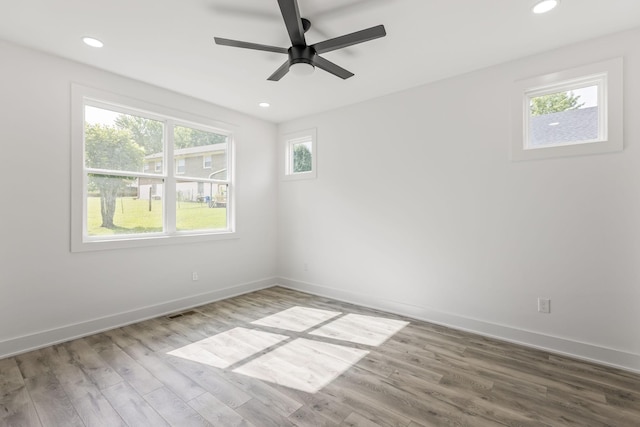 1111 W End Ave N, Lewisburg, TN 37091 - spare room with ceiling fan, wood finished floors, and recessed lighting