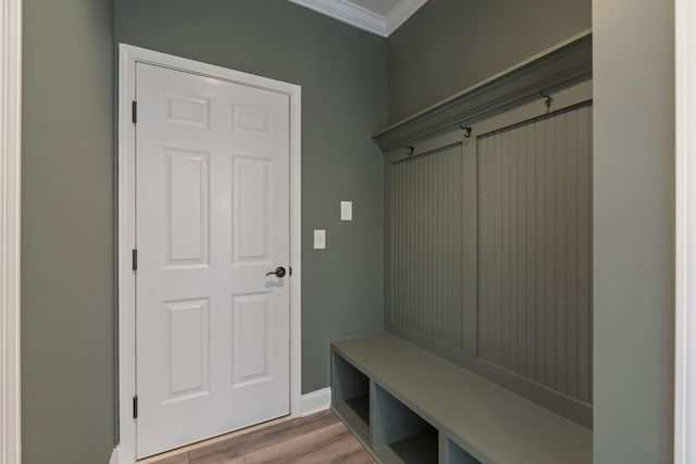 2039 Friendship Dr, Spring Hill, TN 37174 - mudroom with crown molding and light wood-style flooring