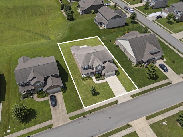 2039 Friendship Dr, Spring Hill, TN 37174 - aerial perspective of suburban area featuring property boundaries highlighted