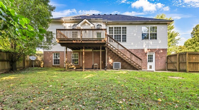 720 Superior Ln, Clarksville, TN 37043 - back of house with a wooden deck, stairway, a fenced backyard, and brick siding