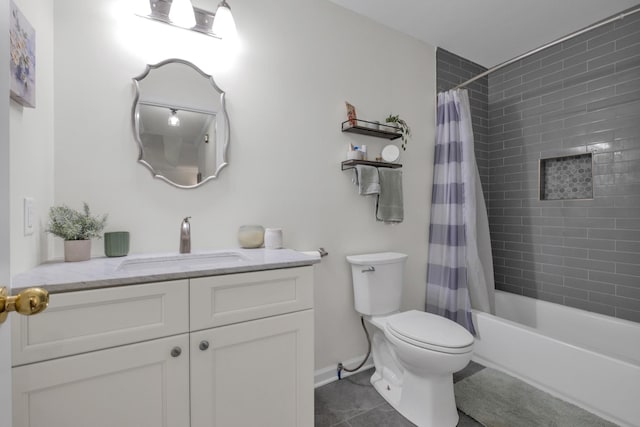 706 Running Deer Dr, Columbia, TN 38401 - full bathroom with vanity, tile patterned floors, and shower / tub combo