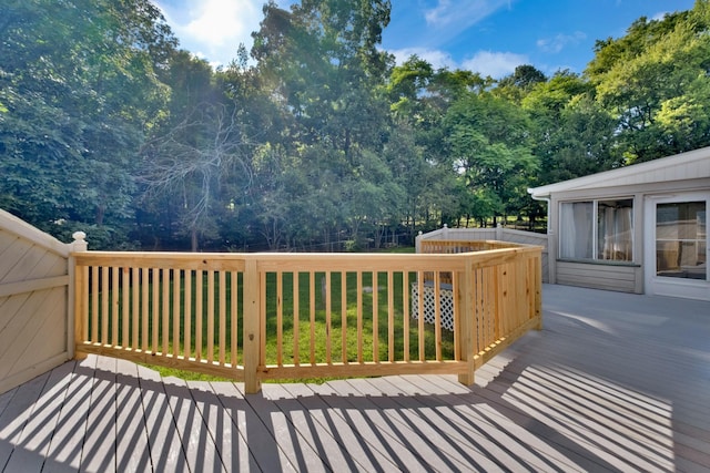 706 Running Deer Dr, Columbia, TN 38401 - wooden deck with view of scattered trees