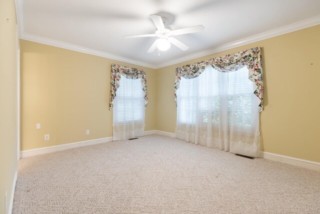 599 Countryside Dr, Loretto, TN 38469 - carpeted spare room with crown molding and ceiling fan