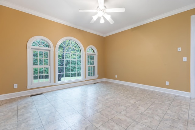 599 Countryside Dr, Loretto, TN 38469 - unfurnished room with ceiling fan and crown molding