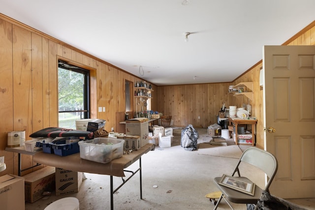 599 Countryside Dr, Loretto, TN 38469 - living room with wood walls and ornamental molding