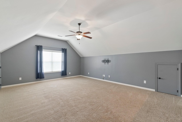 5010 Moretto Ct, Spring Hill, TN 37174 - additional living space featuring a ceiling fan, carpet floors, and vaulted ceiling
