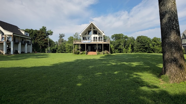 1178 Miracle Rd, Decaturville, TN 38329 - view of green lawn with a deck