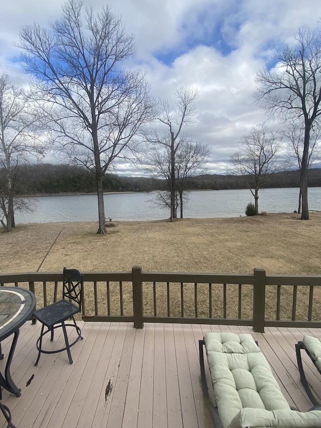 1178 Miracle Rd, Decaturville, TN 38329 - wooden terrace with a water view