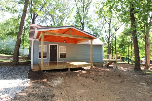 61 Kentucky Dr, Cadiz, KY 42211 - view of front of home with a wooden deck