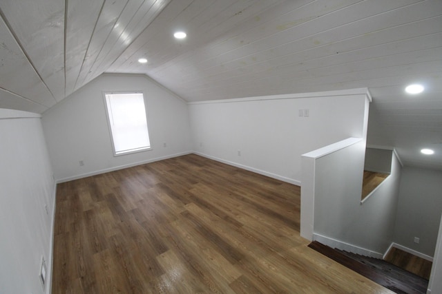 61 Kentucky Dr, Cadiz, KY 42211 - additional living space with lofted ceiling, wood finished floors, recessed lighting, and wooden ceiling