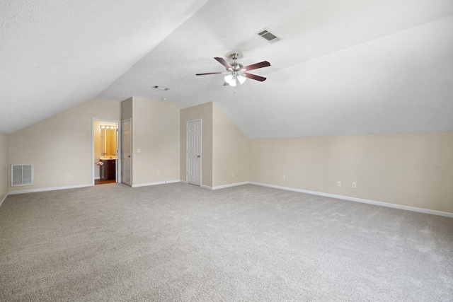 1918 Lawndale Dr, Spring Hill, TN 37174 - bonus room with lofted ceiling, light colored carpet, and ceiling fan