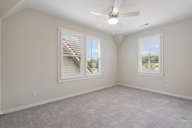 2620 Buckner Ln, Thompsons Station, TN 37179 - unfurnished room with plenty of natural light, carpet floors, ceiling fan, and vaulted ceiling