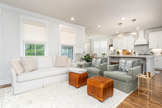 2744 Morrow Ln, Columbia, TN 38401 - living area with wood finished floors and recessed lighting