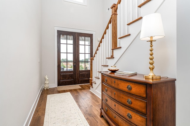 2744 Morrow Ln, Columbia, TN 38401 - entryway with wood finished floors, stairs, and french doors