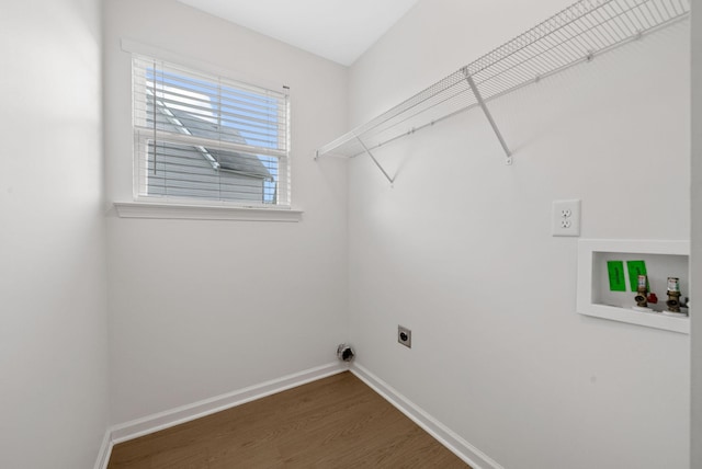 2149 Longhunter Chase Dr, Spring Hill, TN 37174 - laundry room featuring hookup for an electric dryer, washer hookup, and wood finished floors