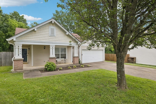 808 Garrett Way Ct, Antioch, TN 37013 - view of front facade featuring covered porch, concrete driveway, a garage, and brick siding