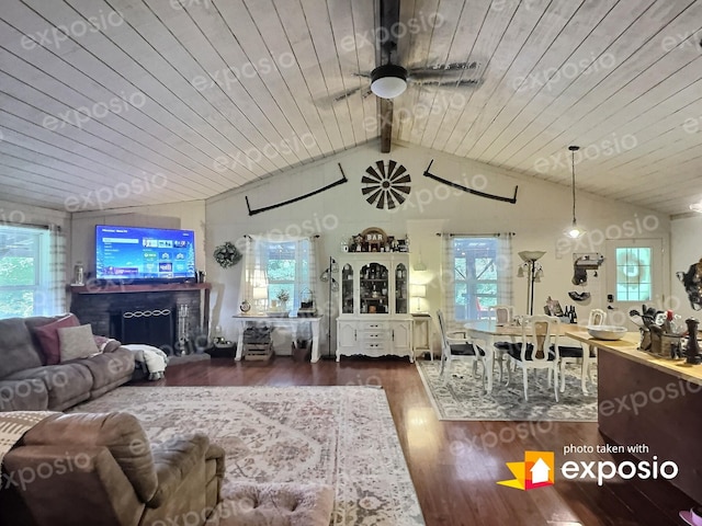 1 Julie Ln, Pleasant Shade, TN 37145 - living area with wooden ceiling, ceiling fan, plenty of natural light, and wood finished floors