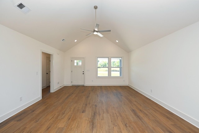1142 Snow Ave, Madison, TN 37115 - entryway with ceiling fan, wood finished floors, vaulted ceiling, and recessed lighting