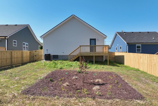 1142 Snow Ave, Madison, TN 37115 - back of house featuring a wooden deck, a fenced backyard, and stairs