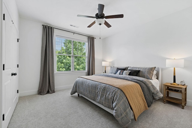 923 Hornsby Dr, Franklin, TN 37064 - bedroom with light carpet and a ceiling fan