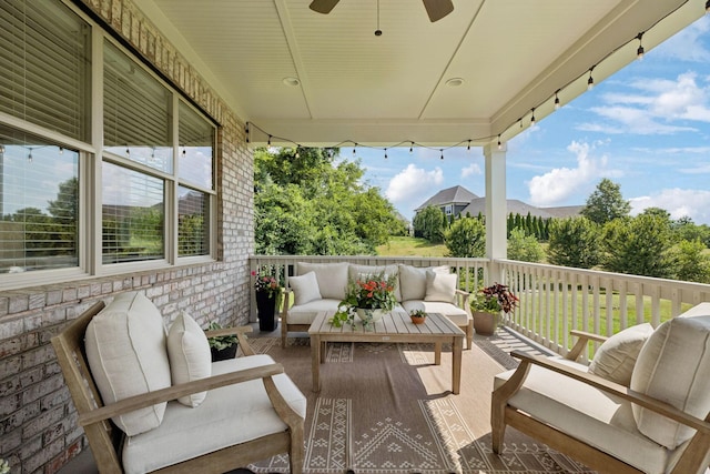 923 Hornsby Dr, Franklin, TN 37064 - view of patio with an outdoor hangout area and a ceiling fan