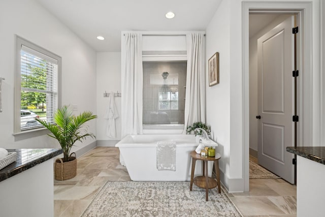923 Hornsby Dr, Franklin, TN 37064 - full bathroom with a soaking tub and recessed lighting