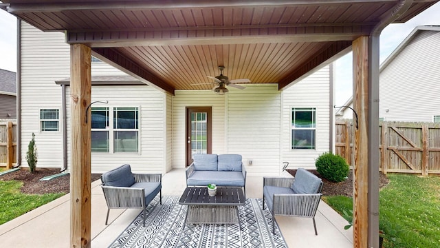1197 Ewing Way, Clarksville, TN 37043 - view of patio with outdoor lounge area and ceiling fan