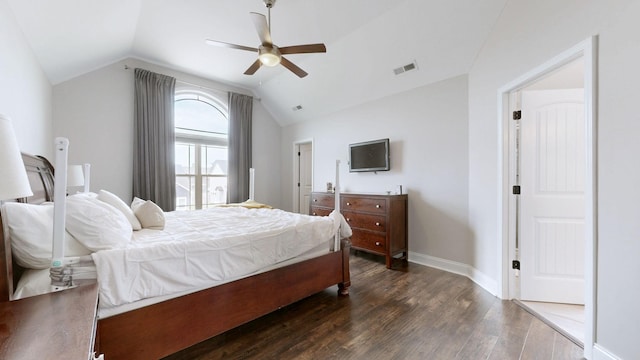 1197 Ewing Way, Clarksville, TN 37043 - bedroom featuring lofted ceiling, dark wood-type flooring, and ceiling fan