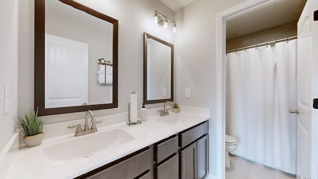 1197 Ewing Way, Clarksville, TN 37043 - bathroom with double vanity and a shower with shower curtain
