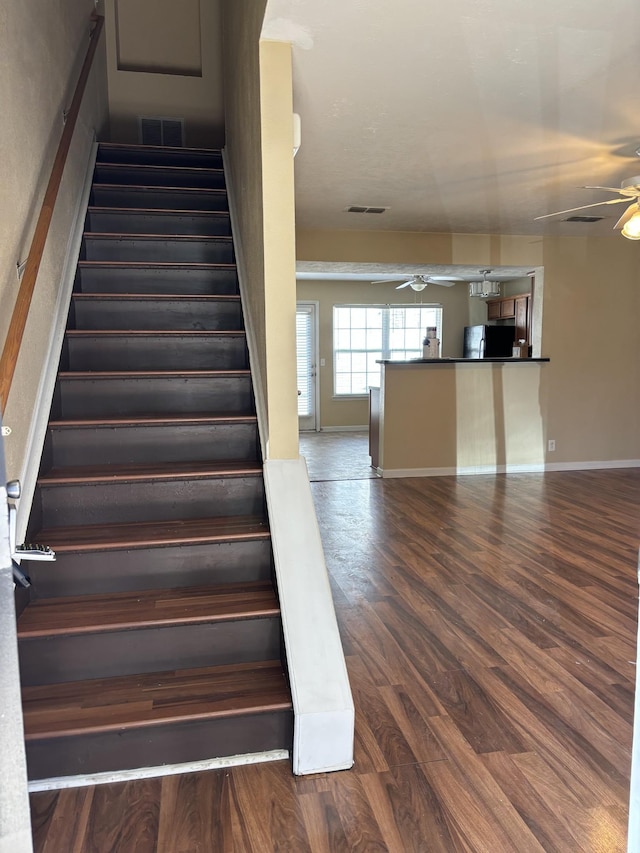 1023 Sitting Bull Xing, Murfreesboro, TN 37128 - stairs featuring a ceiling fan and wood finished floors