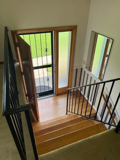 4805 Bowfield Dr, Antioch, TN 37013 - stairway with wood finished floors