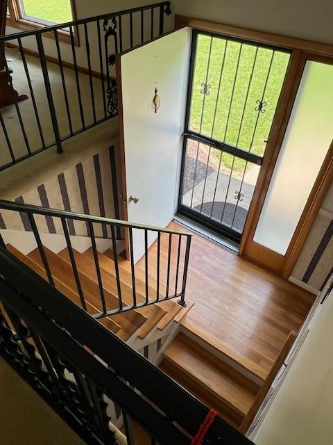 4805 Bowfield Dr, Antioch, TN 37013 - staircase with wood finished floors and plenty of natural light
