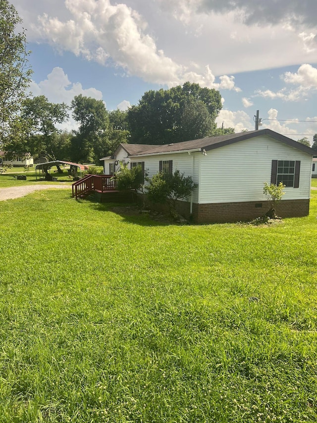 11120 Central Pike, Mount Juliet, TN 37122 - view of side of property with a yard, crawl space, driveway, and a wooden deck