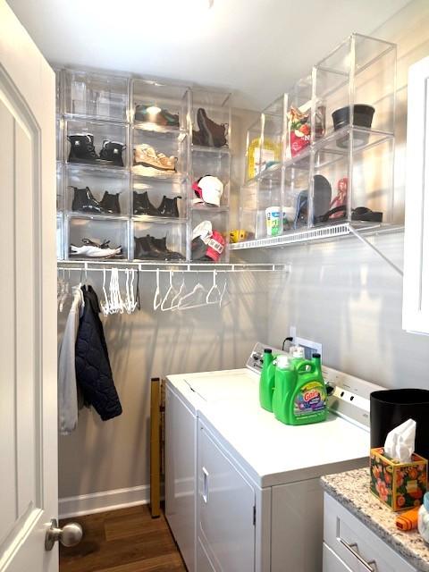 967 Horse Mountain Rd Unit 1E, Shelbyville, TN 37160 - washroom with separate washer and dryer and wood finished floors