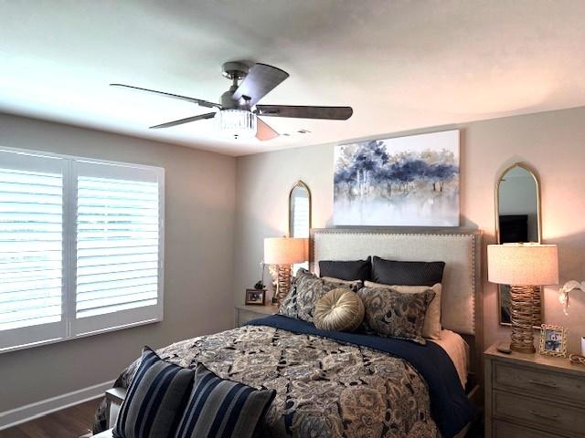 967 Horse Mountain Rd Unit 1E, Shelbyville, TN 37160 - bedroom with wood finished floors and ceiling fan