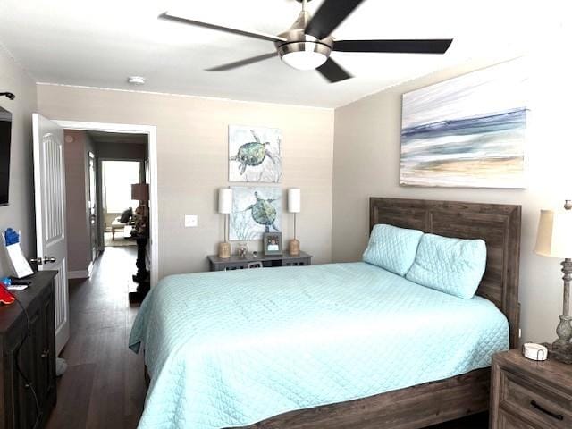 967 Horse Mountain Rd Unit 1E, Shelbyville, TN 37160 - bedroom featuring wood finished floors and a ceiling fan