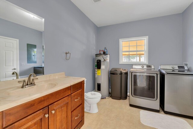 343 Belinda Pkwy, Mount Juliet, TN 37122 - laundry room featuring washing machine and clothes dryer, electric water heater, and electric panel